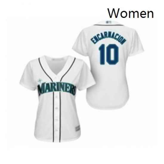Womens Seattle Mariners 10 Edwin Encarnacion Replica White Home Cool Base Baseball Jersey